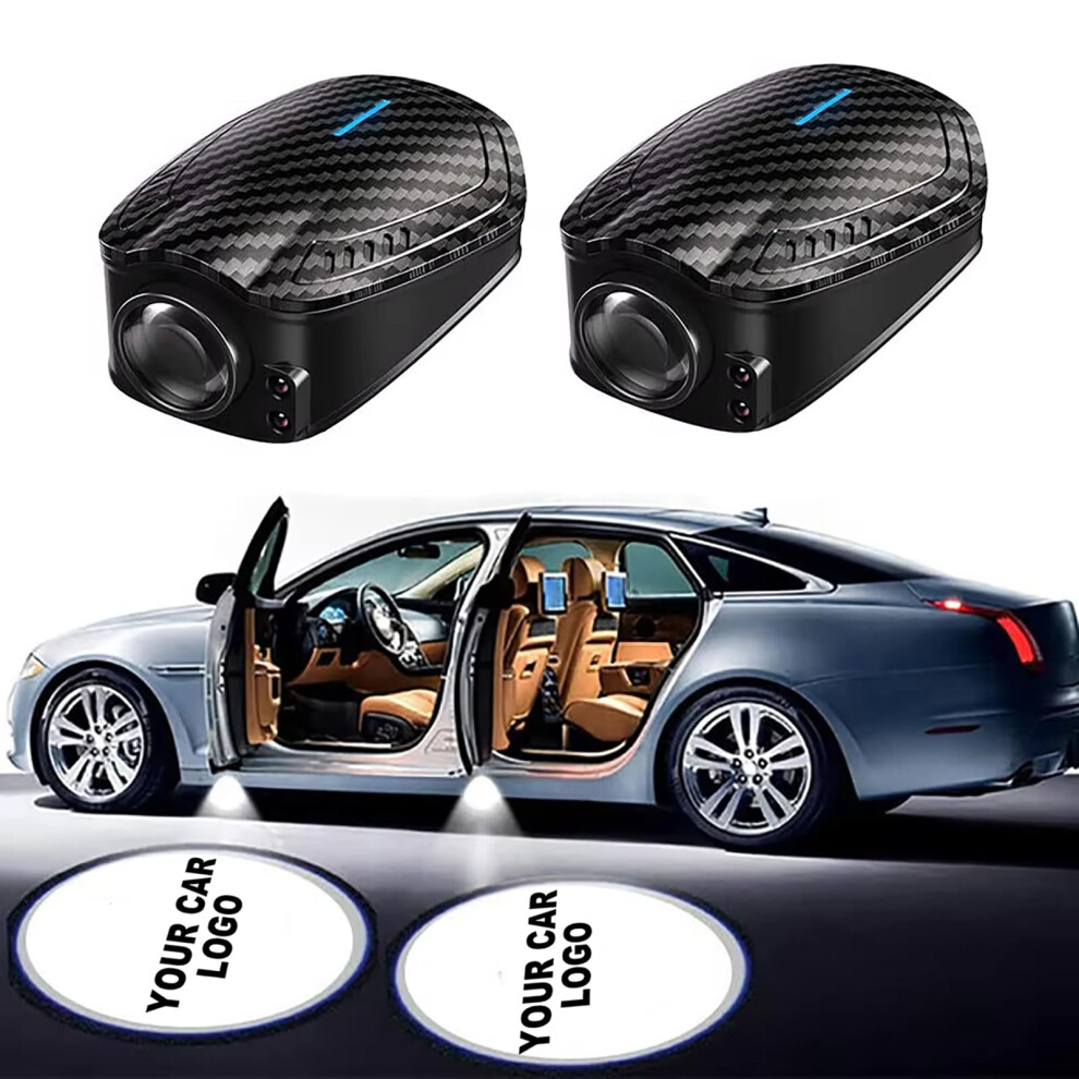 2 Pcs Car Door Logo Projector Wireless Hd Rechargeable Welcome Ghost Shadow Courtesy Step Lamp Led For Car Logo Emblem Light 9365049327763