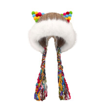 Chapeau à oreillettes en peluche pour adultes, longue-Kaki