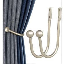 Suporte para cortina, 2 peças de amarração de cortina de parede com parafusos, suporte de cortina decorativo de metal resistente para janela