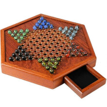 Juego de mesa de damas chinas portátil con canicas, regalo de Navidad 2025, juego de mesa de madera, juego de damas chinas hexagonales, jueg
