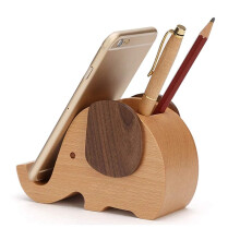 (Elefant-b) Geburtstagsgeschenke für Frauen: Hölzerner Stift-Telefonständer, Elefanten-Telefonhalter, Tier-Telefonständer – Holz-Damen-Weih