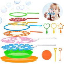 1 Set Bubble Wands Big Bubbles Wand Funny Bubbles Maker with Tray for Outdoor Playtime