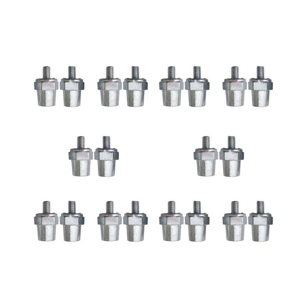 10 Pair Zinc Alloy Battery Side Terminal Charging Posts Fit 8Mm Positive (+) Or Negative (-) Battery Cable Terminals 4713686408225