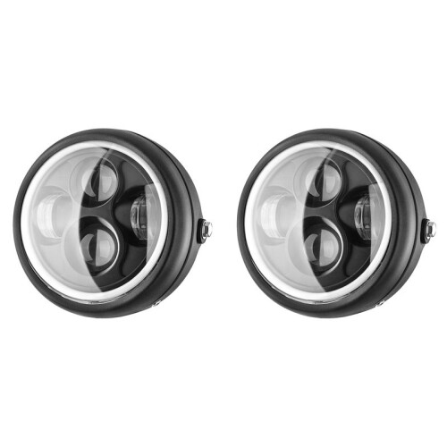2X Modified Motorcycle LED Headlight GN125 Headlight 5.75 Inch Retro Headlight Aperture Headlight