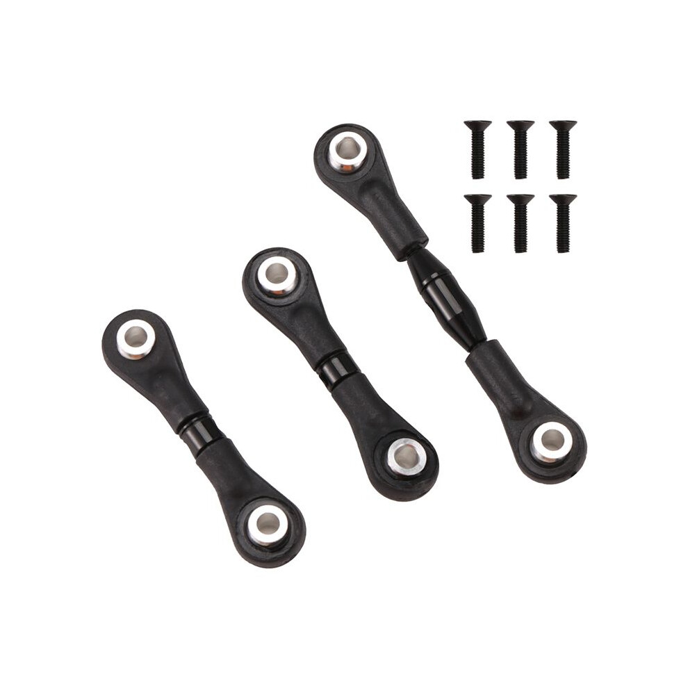 3Pcs Metal Steering Rod Link Rod Tie Rod For Tamiya Tt-01 Tt01 1/10 Rc Car Upgrade Parts Accessories, Black 6131407767167