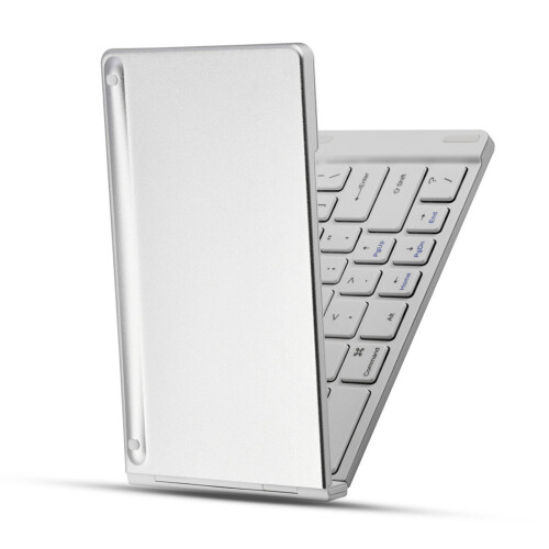 Teclado Bluetooth dobrável com touchpad, tamanho normal, ultrafino, de bolso, para tablets e laptops Android, Windows e iOS - Compatível com 2