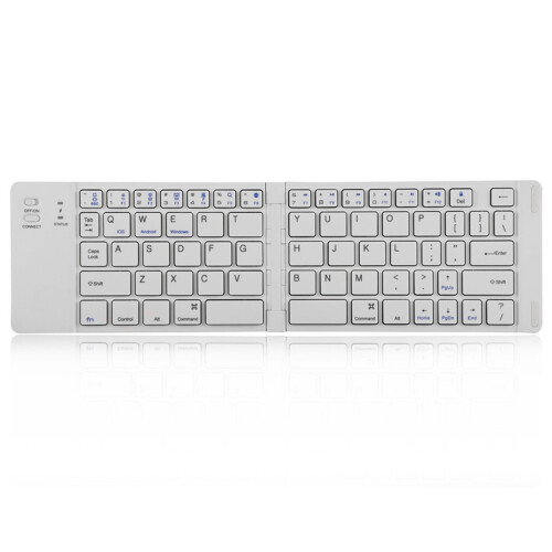 Teclado Bluetooth dobrável com touchpad, tamanho normal, ultrafino, de bolso, para tablets e laptops Android, Windows e iOS - Compatível com 1