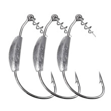 5 pieces 2 g to 7 g weighted crank hooks, soft lures, barbs, offset hooks, jig worm hooks for fishing equipment 2g