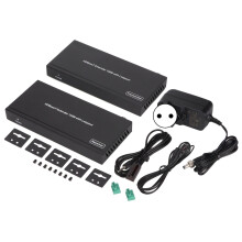 HDMI KVM USB-jatko DisplayPort-yhteensopiva 4K@30Hz-resoluutiolla Cat5e/6/7-kaapelilla kaukosäätimen näppäimistölle ja hiirelle
