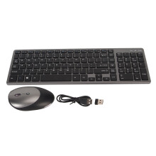 Ensemble clavier et souris sans fil, clavier à mécanisme ciseaux, frappe confortable et silencieuse, format compact, connexion facile, technologie