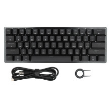 Méarchlár Cearrbhachais Meicniúla le Lasca Hotswap, Soilsiú Cúlra RGB LED, Frith-Taibhsí, Fachtóir Foirme Mini NKRO, Cábla Inscortha,