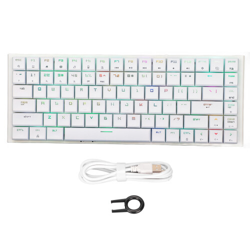 Wireless Mechanical Keyboard RGB Backlit84Keys Custom Layout Hotswap Compatibility Sound Dampening Material With Multimedia Function