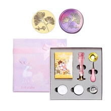 Wax Seal Stamp and Beads Set with Brass Head and-Ginkgo biloba