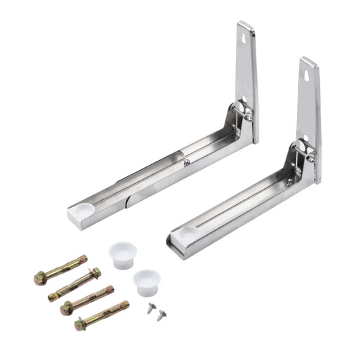 Adjustable Microwave Oven Stand with Rustproof Steel, Space Saving Countertop Storage Rack Silver