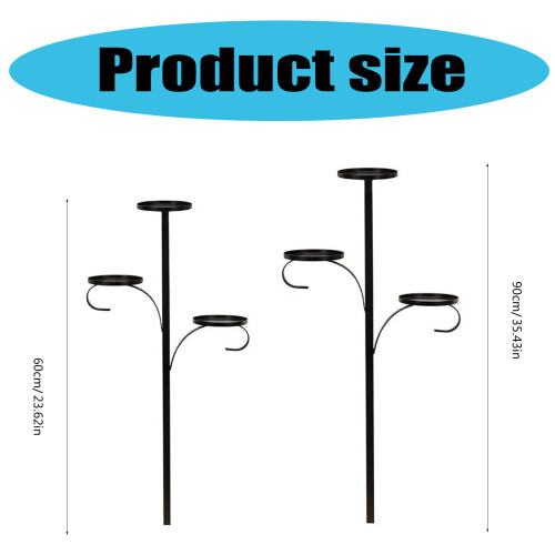Practical 3 Layer Candelabra Tree Toppers Black Christmas-60cm 2