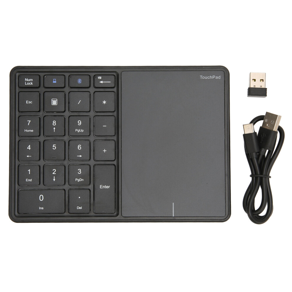 Numeric Keypad With Touchpad, Flexible Silicone Heater Wireless 22 Keys 2.4G Bluetooth Number Pad Ergonomic Tilt Financial Accounting Keyboard For Lap 9486358002025