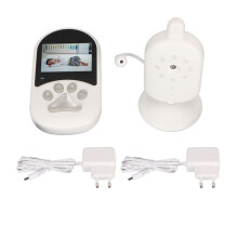 Baby monitor wireless con visione notturna, videocamera con audio, zoom digitale, sensore di temperatura, modalità Eco, trasmissione sicura a lungo
