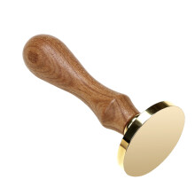 Unfinished Seal Stamp Head with Wood Handle Card-Round 4cm