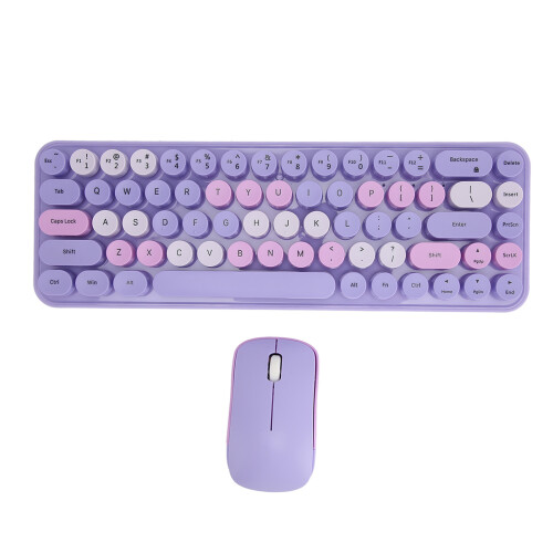 Wireless Keyboard Mouse Combo Retro Typewriter Style, Compact68Keys2.4G Wireless Connection Ergonomic Design for PC Laptop Mac Compatible with Wind 2