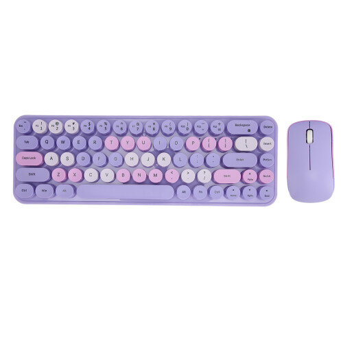 Wireless Keyboard Mouse Combo Retro Typewriter Style, Compact68Keys2.4G Wireless Connection Ergonomic Design for PC Laptop Mac Compatible with Wind 1
