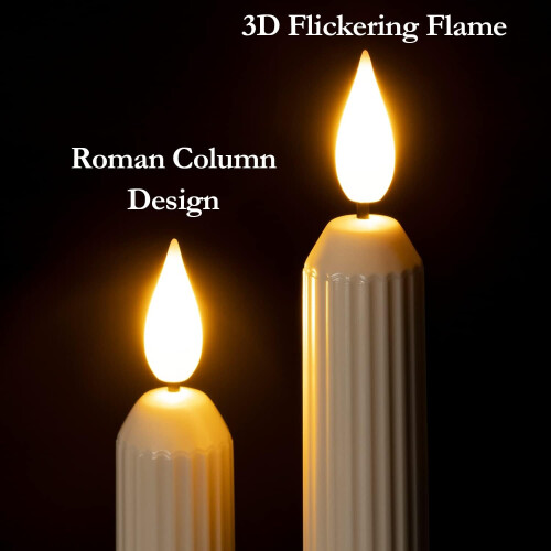 6 Pcs Stripped Window Candles for Christmas Decorations 1