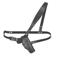 Chest Bag Pistol Bag Western Cowboy Outdoor Cowhide Holster 1911 Quick-Draw Pistol Holster,Black