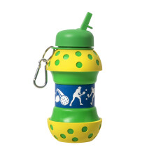 Collapsible Pickleball Silicone Water Bottle Hydration for Sports 16 oz