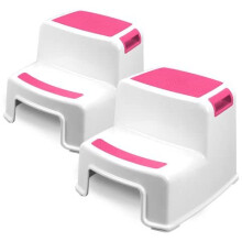 2 Pack Extra Sturdy Step Stools for Bathroom and Kitchen Two Step Size