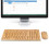 Conjunto de teclado e mouse sem fio em madeira de bambu, design ecológico com conexão de 2,4 GHz para Windows, Mac, Linux, Android e iOS, 6