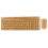 Conjunto de teclado e mouse sem fio em madeira de bambu, design ecológico com conexão de 2,4 GHz para Windows, Mac, Linux, Android e iOS, 3