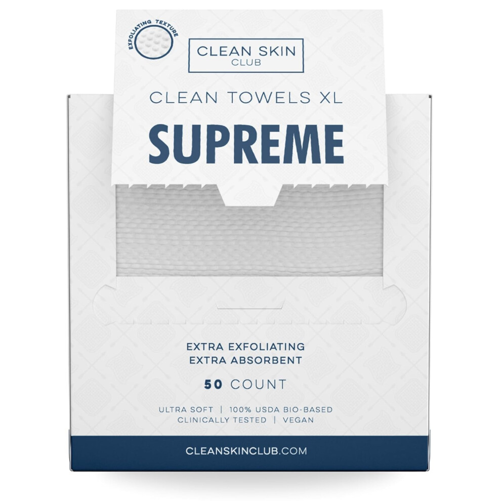 50 Count Supreme Ultra Soft Towels for Makeup Remover Dry Wipes Eczema Association Accepted XL Size