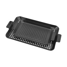 2X Perforated Food Tray Set Grill Topper Grilling Trays for Fish, Vegetables Seafood