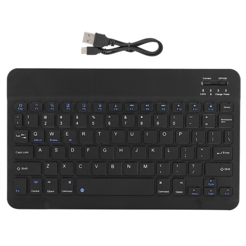 Teclado Bluetooth sem fio ultrafino, portátil e universal, compatível com iPad, Android e Windows. Design ergonômico, digitação silenciosa e