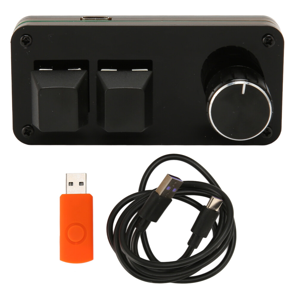 Programmable Keypad With Knob Function Mini Portable Macro Shortcut Keyboard For Gaming And Office, Support Hot Swappable Switch Key Wire Separat Blue 9486358004364