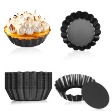 20 Packs Mini Tart Pans with Removable Bottom Round Fluted Nonstick for Dessert Baking Tartlets 3 Inch