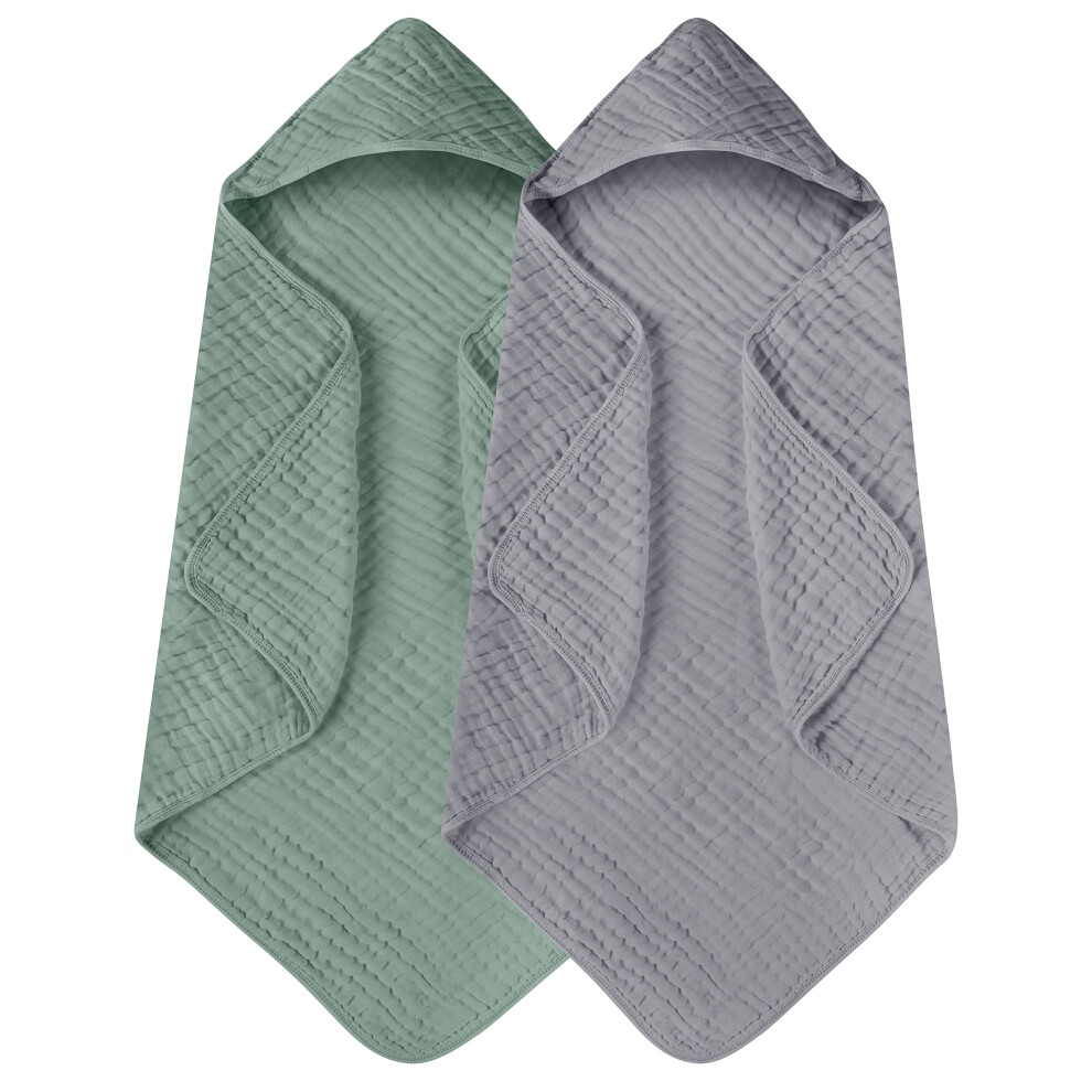 2 Pack Hooded Soft and Absorbent Baby Towels for Babies Infant Large 32x32Inch