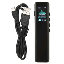 Gravador de voz ativado por voz com bateria de longa duração e gravação nítida. Gravador de voz digital para reuniões e entrevistas com tela