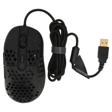 Mouse da gioco ergonomico cablato con guscio a nido d'ape Sensore ottico ad alta precisione DPI regolabile fino a 6400 modalità di illuminazione RGB