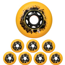 92A/95A Inline Skate Wheels 72mm 76mm 80mm Roller Skates Inline Hockey Spare Wheel 8 Pack for Beginners 76mm Yellow