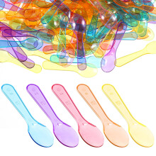 1000 PCS Mini Spoons Disposable Small Dessert Colored Plastic Tasting for Ice Cream Cake Jelly Pie Yogurt Dessert Celebrations