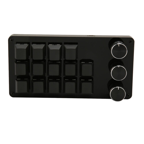 Clavier mécanique multifonction programmable à une main avec macros, pavé numérique programmable DIY avec molette ajustable, interrupteurs bleus 1