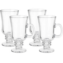 4 Pack Clear Glass Irish Coffee Mugs for Bars 8oz