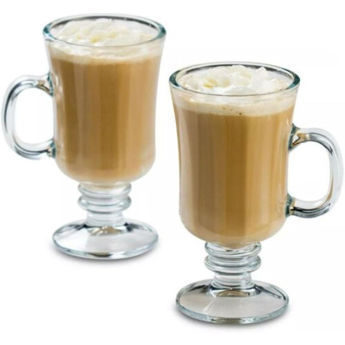 4 Pack Clear Glass Irish Coffee Mugs for Bars 8oz 1
