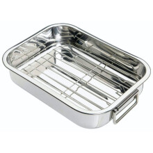Stainless Steel Roasting Tin for Cooking 27 x 20 cm (10.5' x 8')