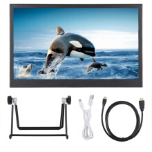 Monitor portatile per laptop, display IPS da 13,3 pollici con HDR, custodia interamente in metallo, doppia porta Micro HDMI, plug and play,