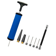 Inflatable hand pumps for basketball, volleyball, soccer, with needle nozzle, extension hose, soccer pump for sports 9piece set with 8 pieces