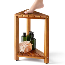 Wooden Shower Stool for Shaving Legs Inside Shower
