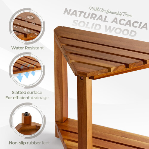 Wooden Shower Stool for Shaving Legs Inside Shower 2