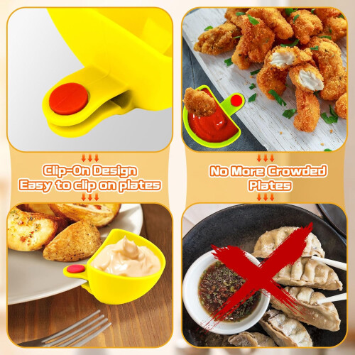 Dip Clips Bowl, Dip Container, Plate Clipon Holder, Assorted Dip Dish 2