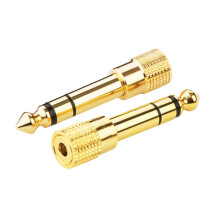 Hovedtelefonstikadapter til lyd, 6,35 mm (1/4 tommer) hanstik til 3,5 mm (1/8 tommer) hunstik, adapter forgyldt til keyboard, digitalpiano, jackstik
